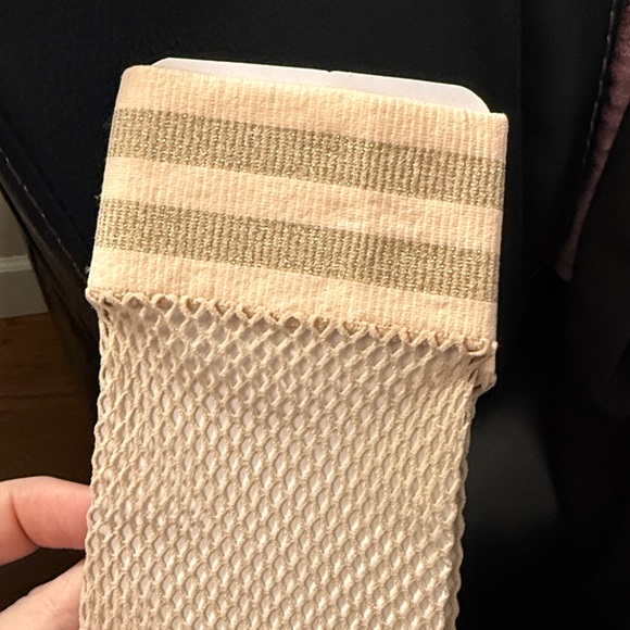 Free People Cream and Tan Fishnet Socks - Picture 2 of 2